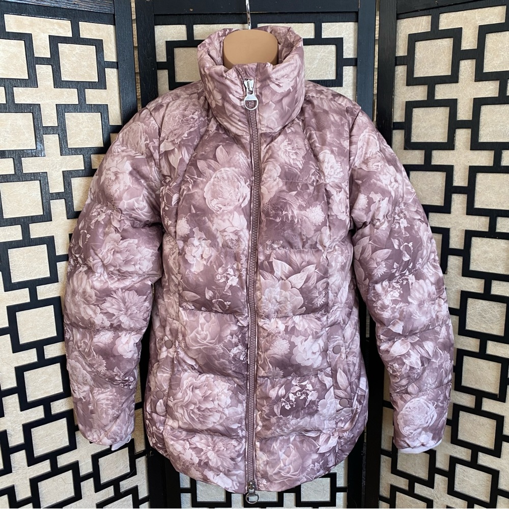 Athleta Floral Downtown Jacket Down Fill Size M
